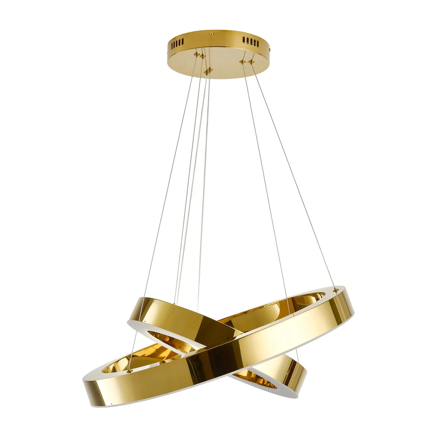 Lampa wisząca CIRCLE 2 40+60 cm - LED dwa ringi złoty połysk - obrazek 4
