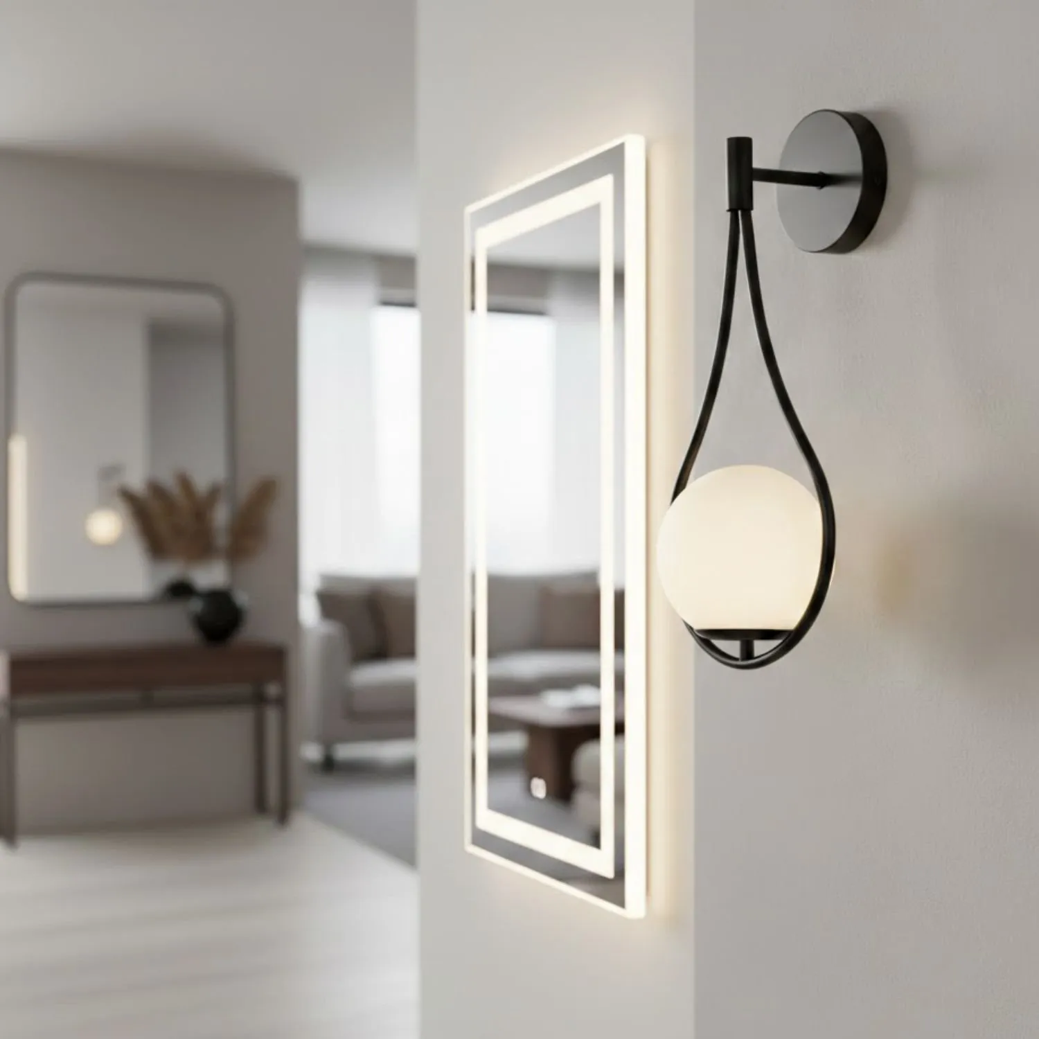 Lampa ścienna DROP 45 cm czarna - obrazek 4