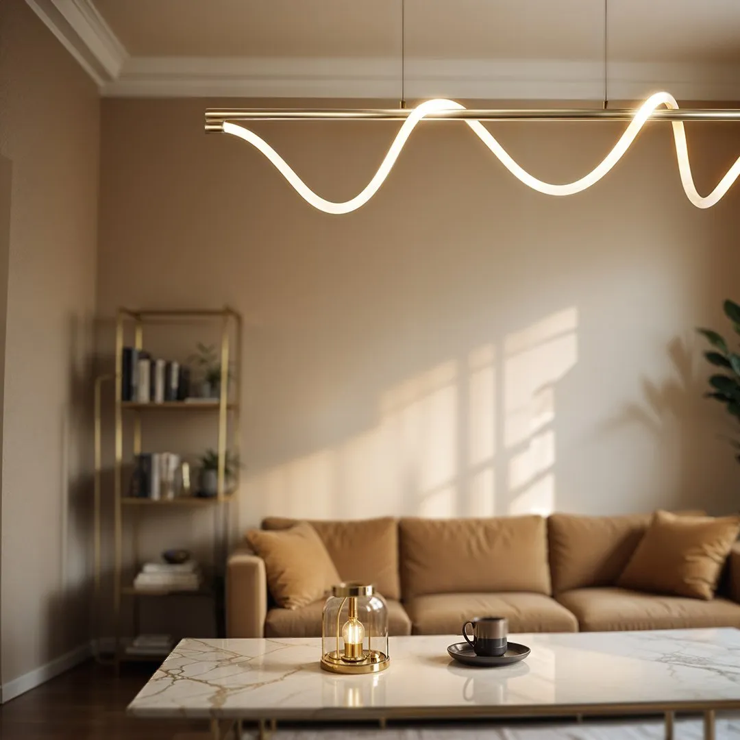 Lampa wisząca Serpente DDXZ004 55W złota - wężyk gładki - obrazek 2