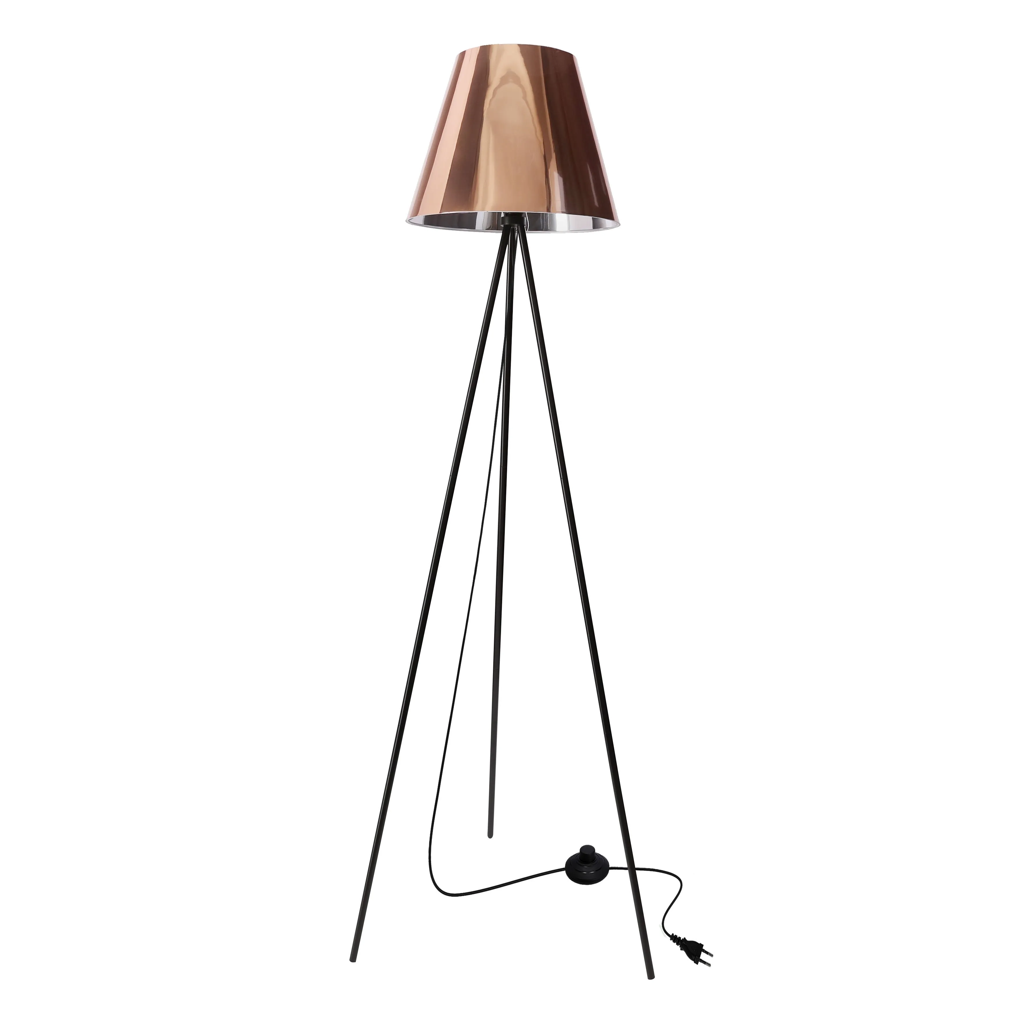 PLATINO lampa podłogowa czarny 1x40W E27 abażur miedziany