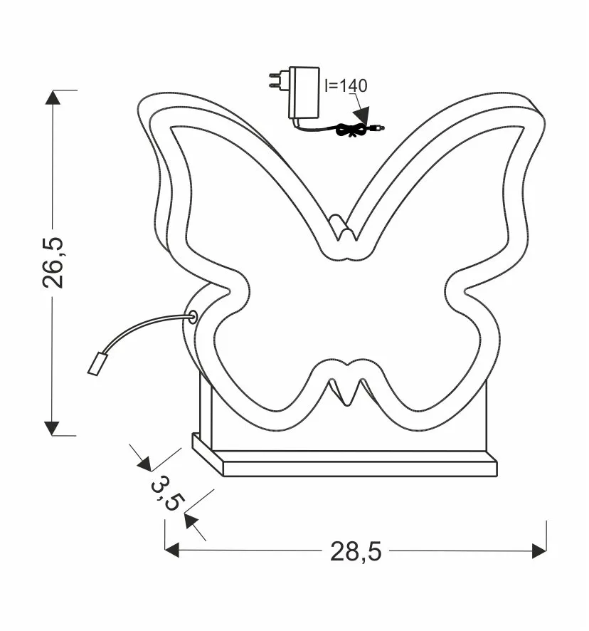 Butterfly lampa stołowa 14w led 3000k iq kids złoty - obrazek 9