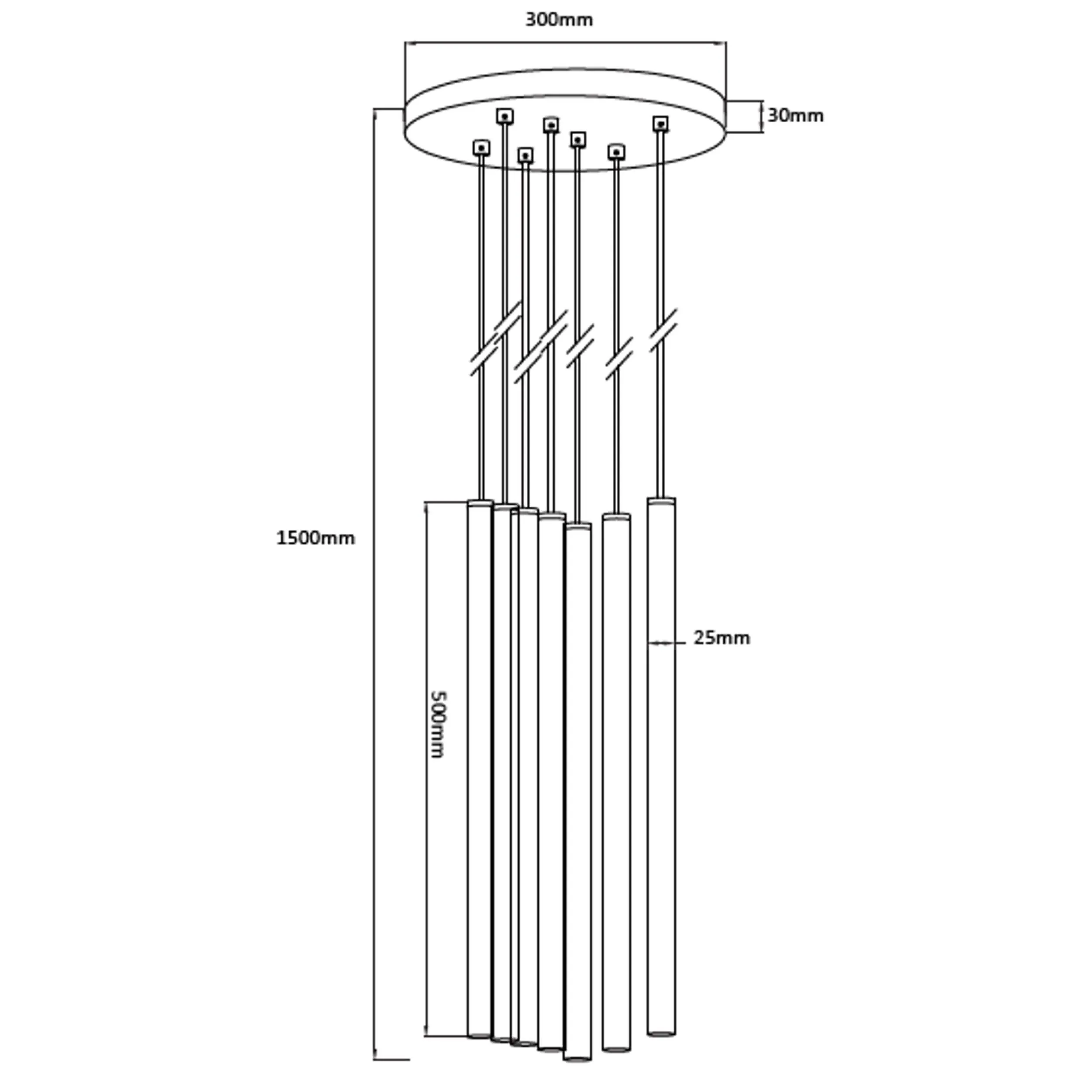 Lampa wisząca Lungo 7 złota 7xG9 - obrazek 3