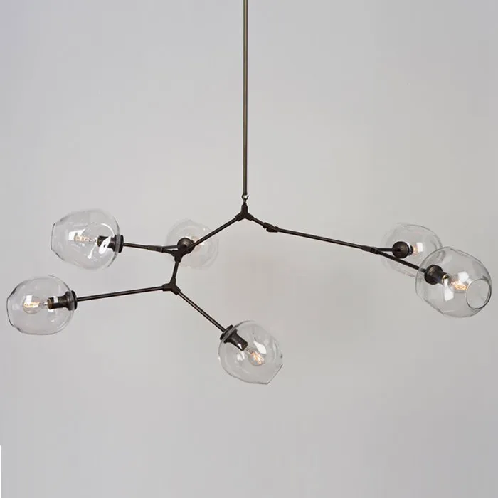 Lampa wisząca MODERN ORCHID-6 transparentno czarna 130 cm - obrazek 7