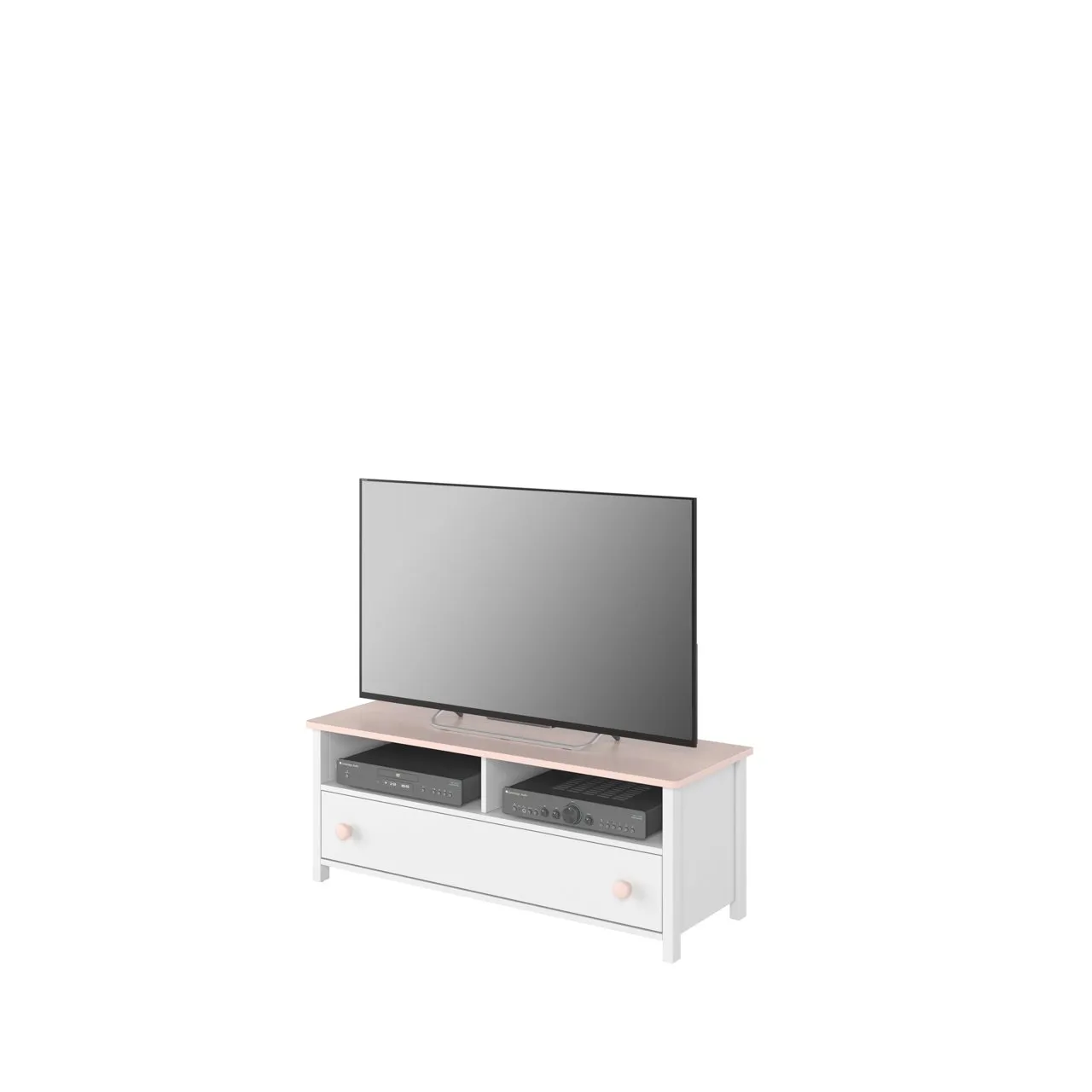 Komoda RTV 1S biały/różowy LUNA LN13 - obrazek 3