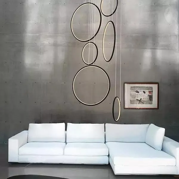 Lampa wisząca Ledowe Okręgi No.8 czarny 90cm 3k - obrazek 5