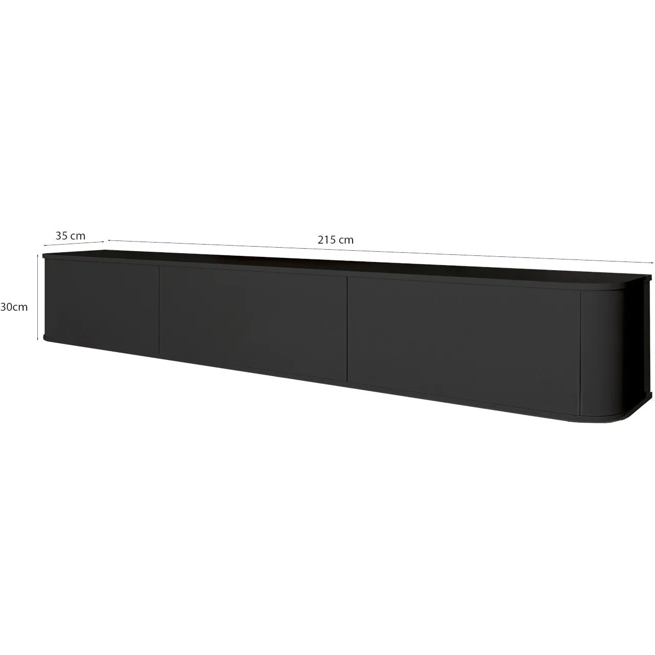 Komoda RTV wisząca AZELIO 215 czarny - obrazek 3