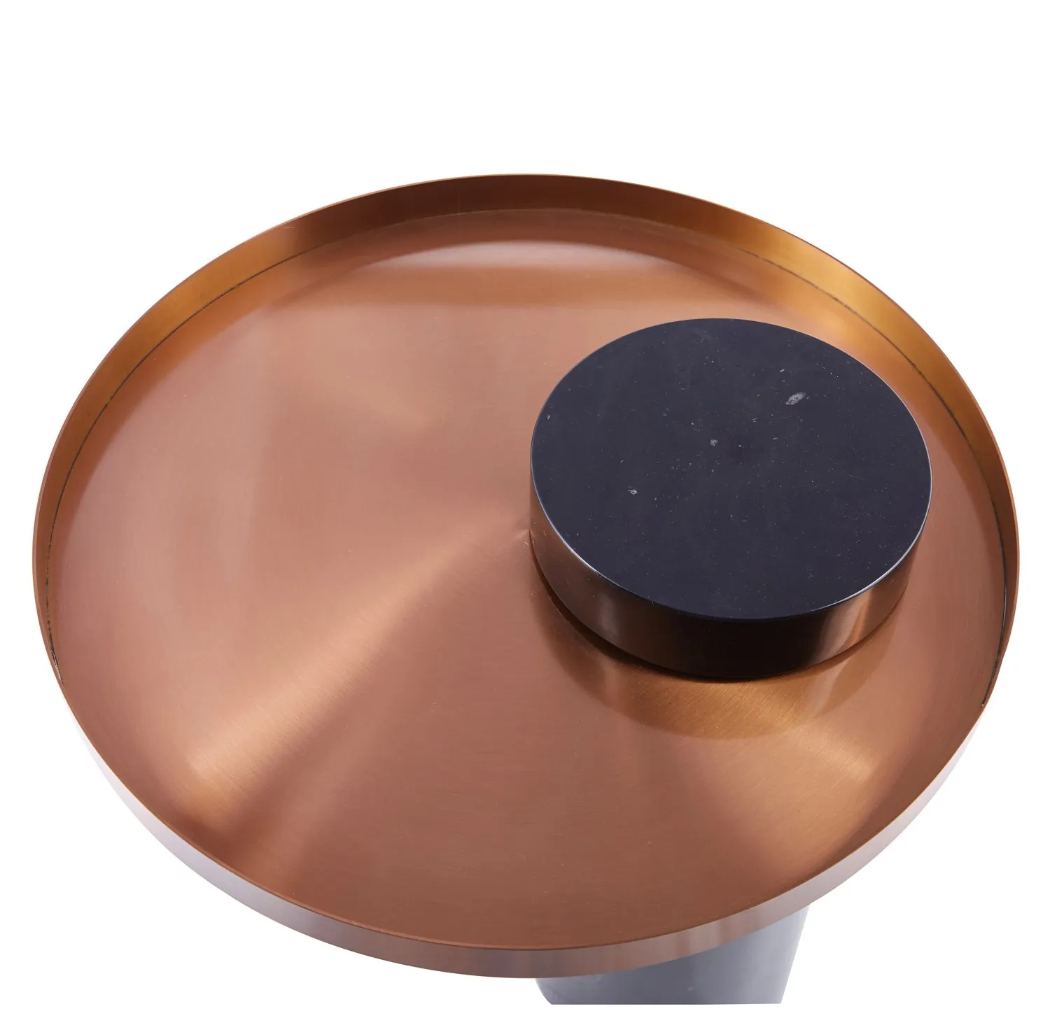 Stolik kawowy COLUMN marmurowy czarno miedziany 55 cm - obrazek 4
