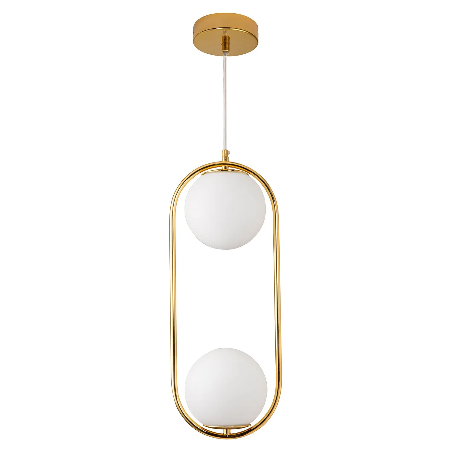 Lampa wisząca COSTA DUO 50 cm - złoty stelaż, dwa klosze