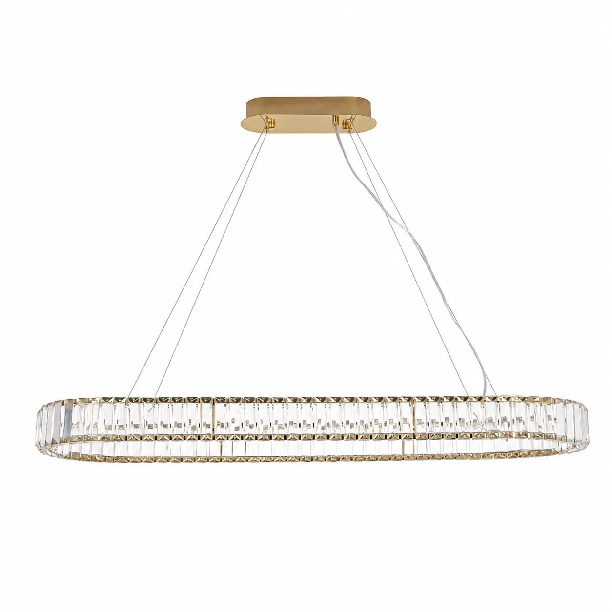 Lampa wisząca ADONIS 100 cm - żyrandol złoty z kryształami - obrazek 7