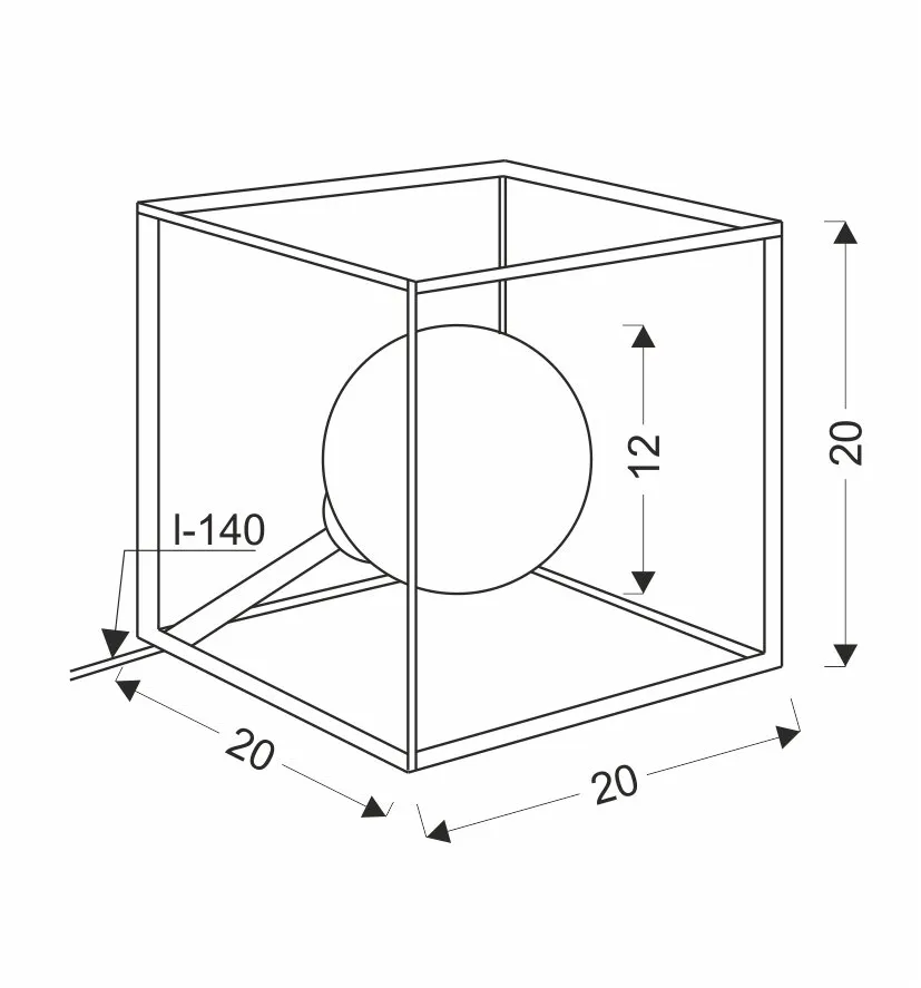 LAMPA STOŁOWA WEERT 1 CZARNY ZŁOTY 20x20x20 - obrazek 3