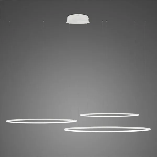 Lampa wisząca Ledowe Okręgi No.3 100cm 4k biała układ 100/80/60 cm