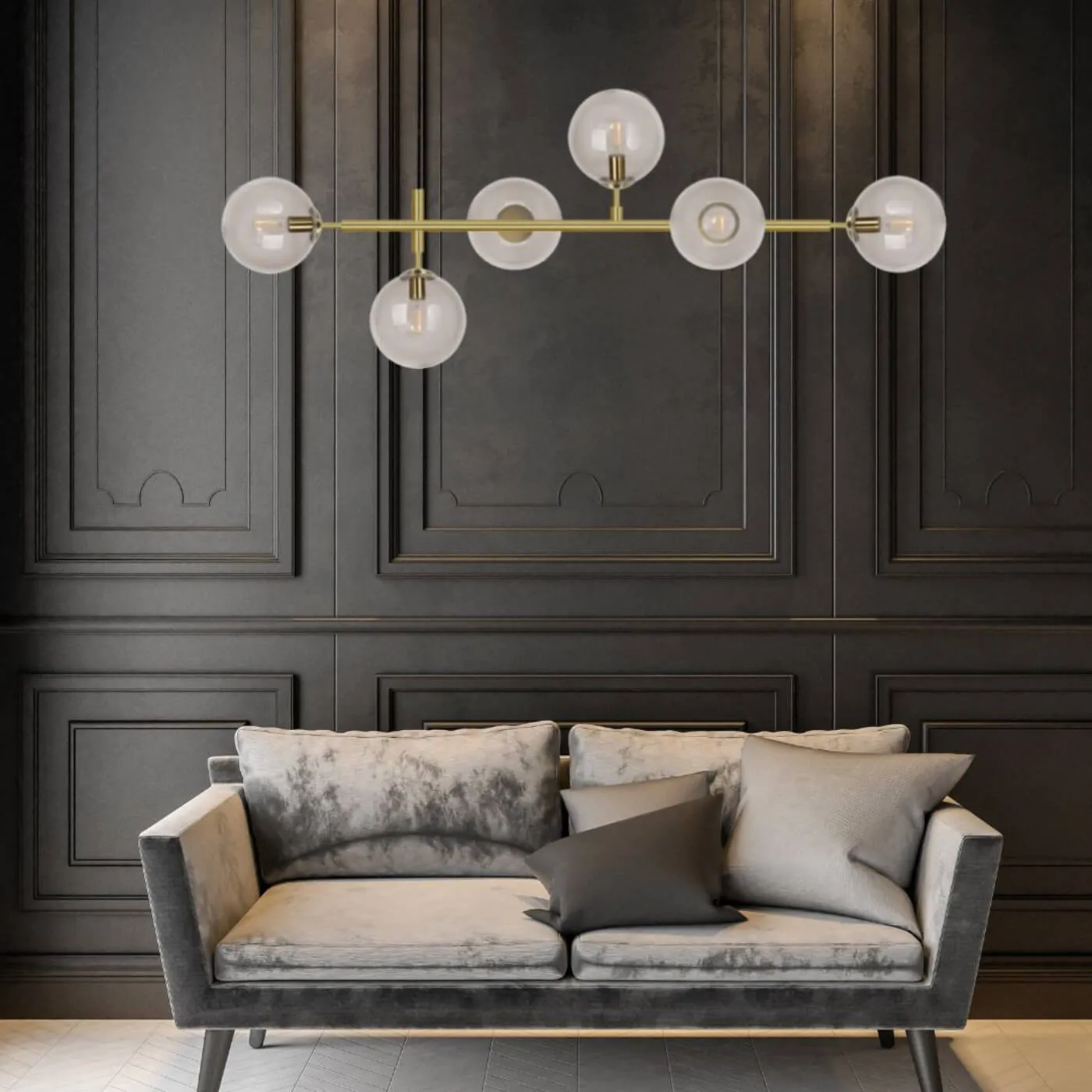 Lampa wisząca Alisa złota 6xE14 - obrazek 2