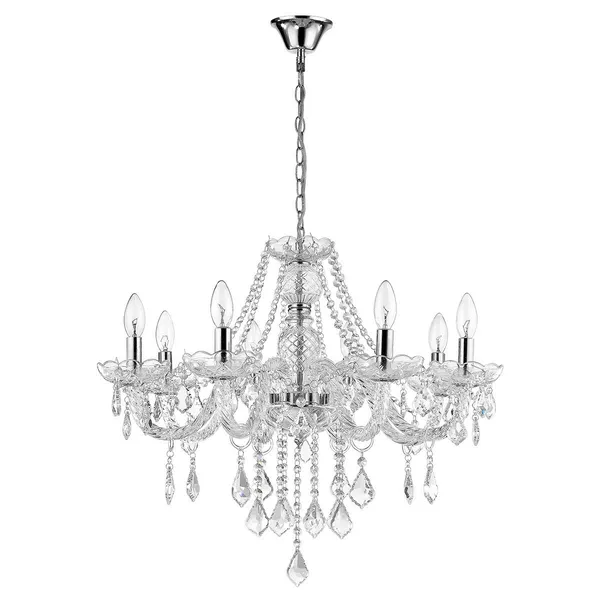 Lampa wisząca Cristallo srebrna 8xE14
