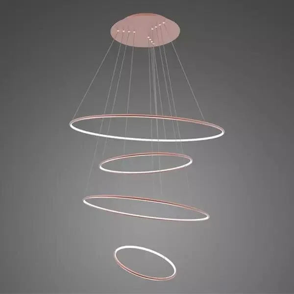 Lampa wisząca Ledowe Okręgi No.4 100cm 3k Różowe Złoto