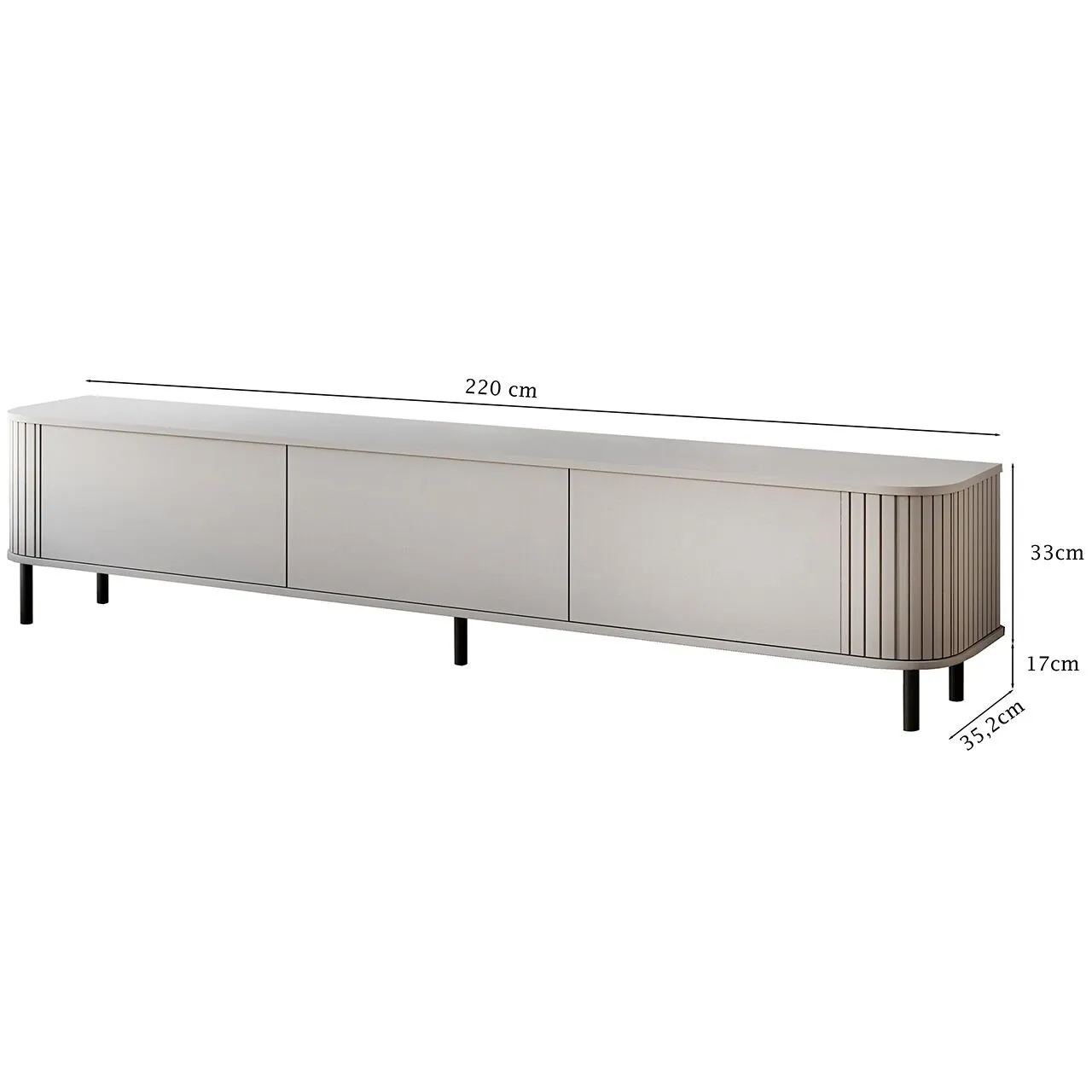 Komoda RTV 220 3K ZENO kaszmir / czarny - obrazek 2