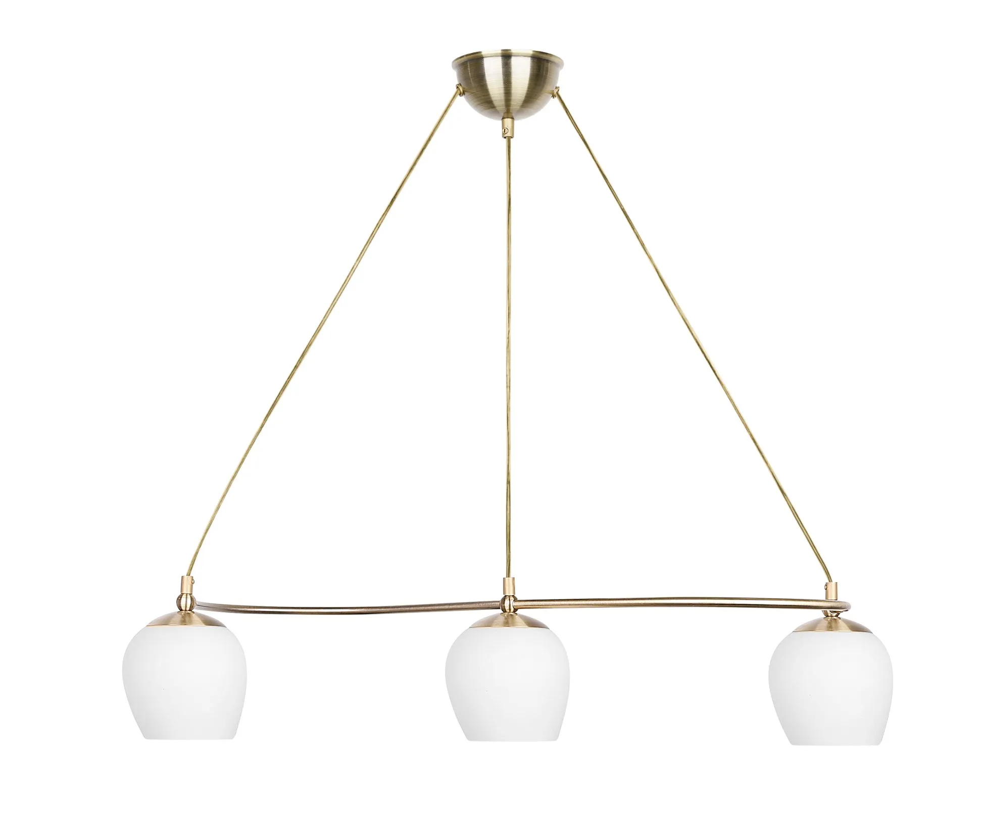 Serano lampa wisząca patynowy 3x60W E27 klosz biały - obrazek 2