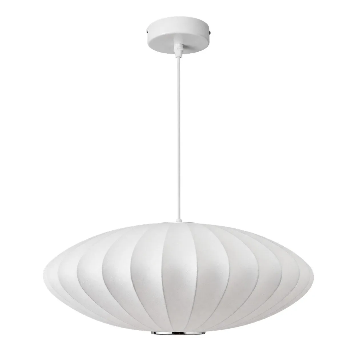 Lampa wisząca SILK FLAT biała 50 cm - nowoczesna i minimalistyczna