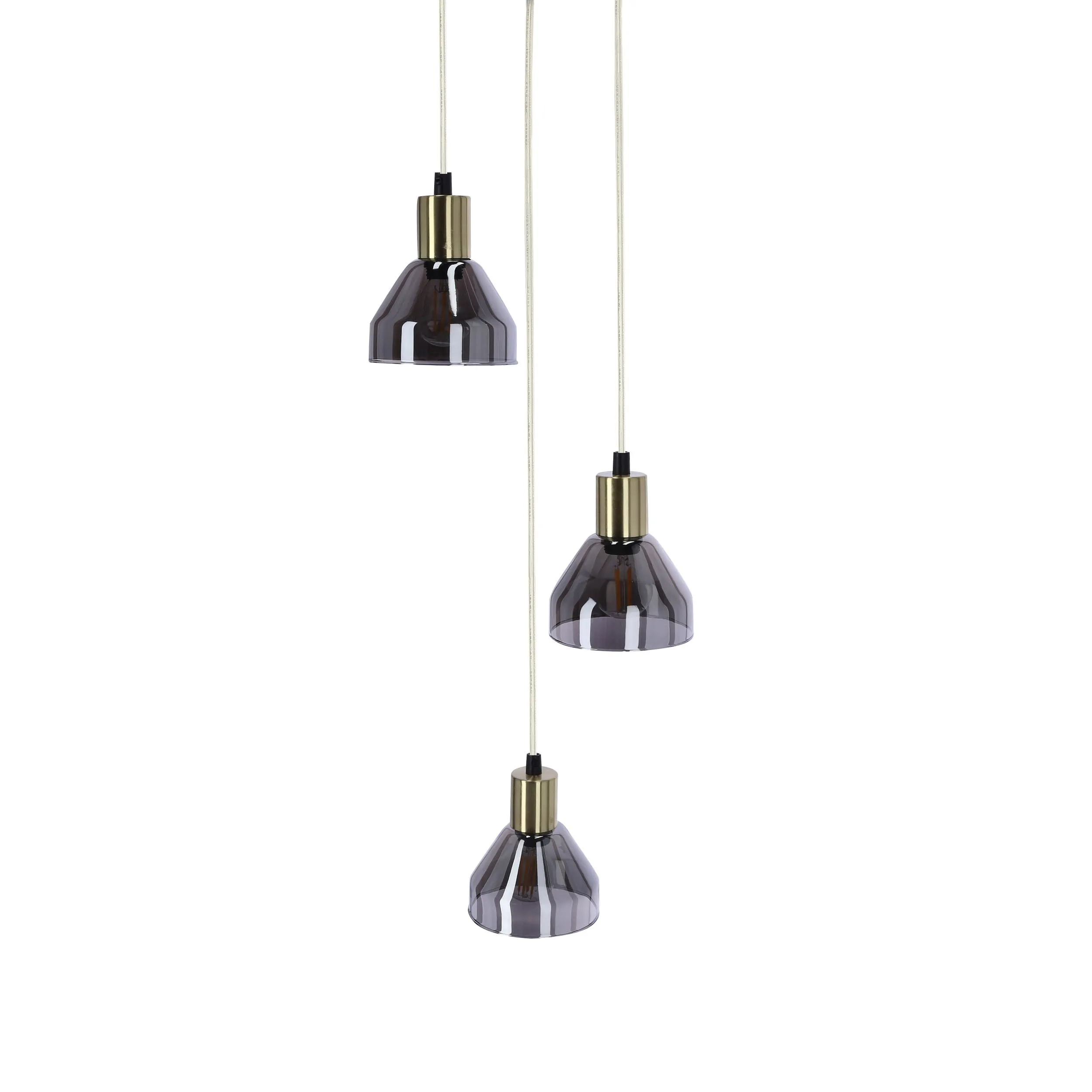 LAMPA WISZĄCA GREGORY TALERZ CZARNY BRĄZ 3X40W E14 KLOSZ DYMIONY - obrazek 9