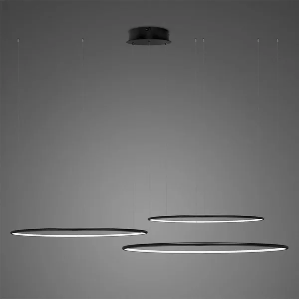 Lampa wisząca Ledowe Okręgi No.3 80cm 4k czarna