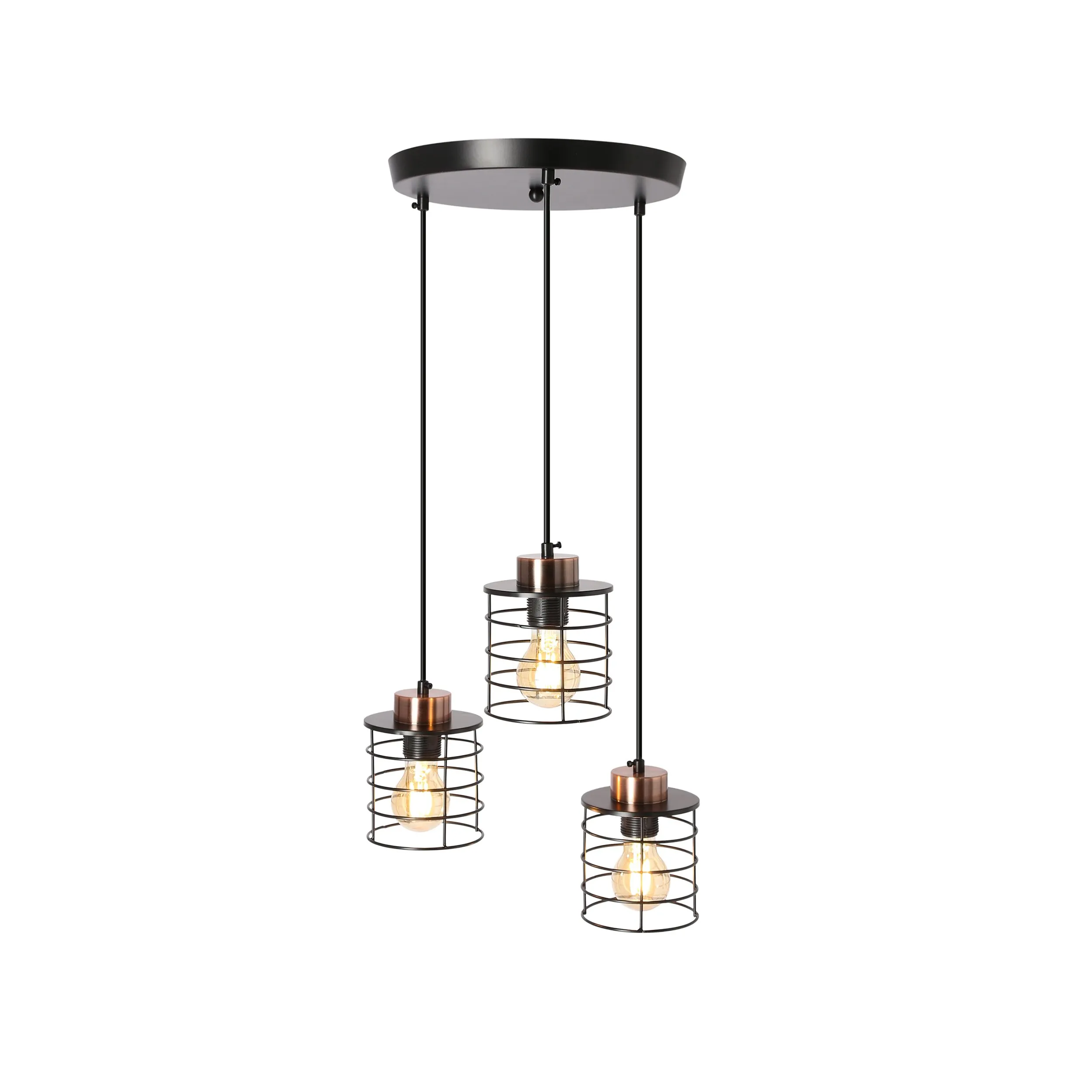 Glob lampa wisząca czarny+złoty talerz 3x40w e27 klosz czarny - obrazek 3