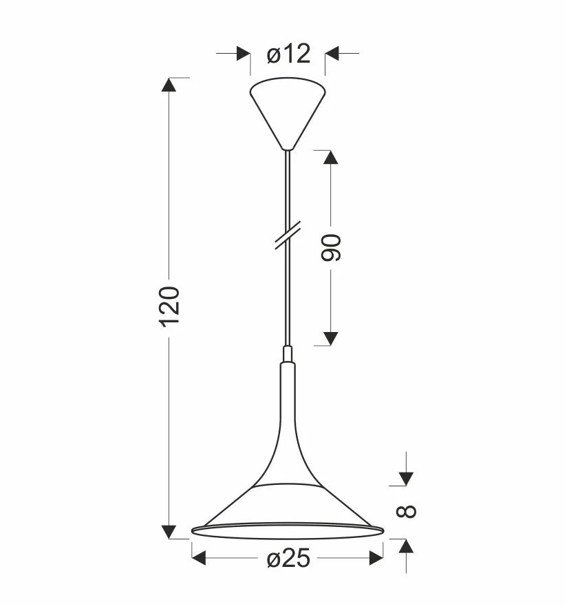 LAMPA WISZACA KIRUNA S 1 CZARNY 110x25x25 - obrazek 3