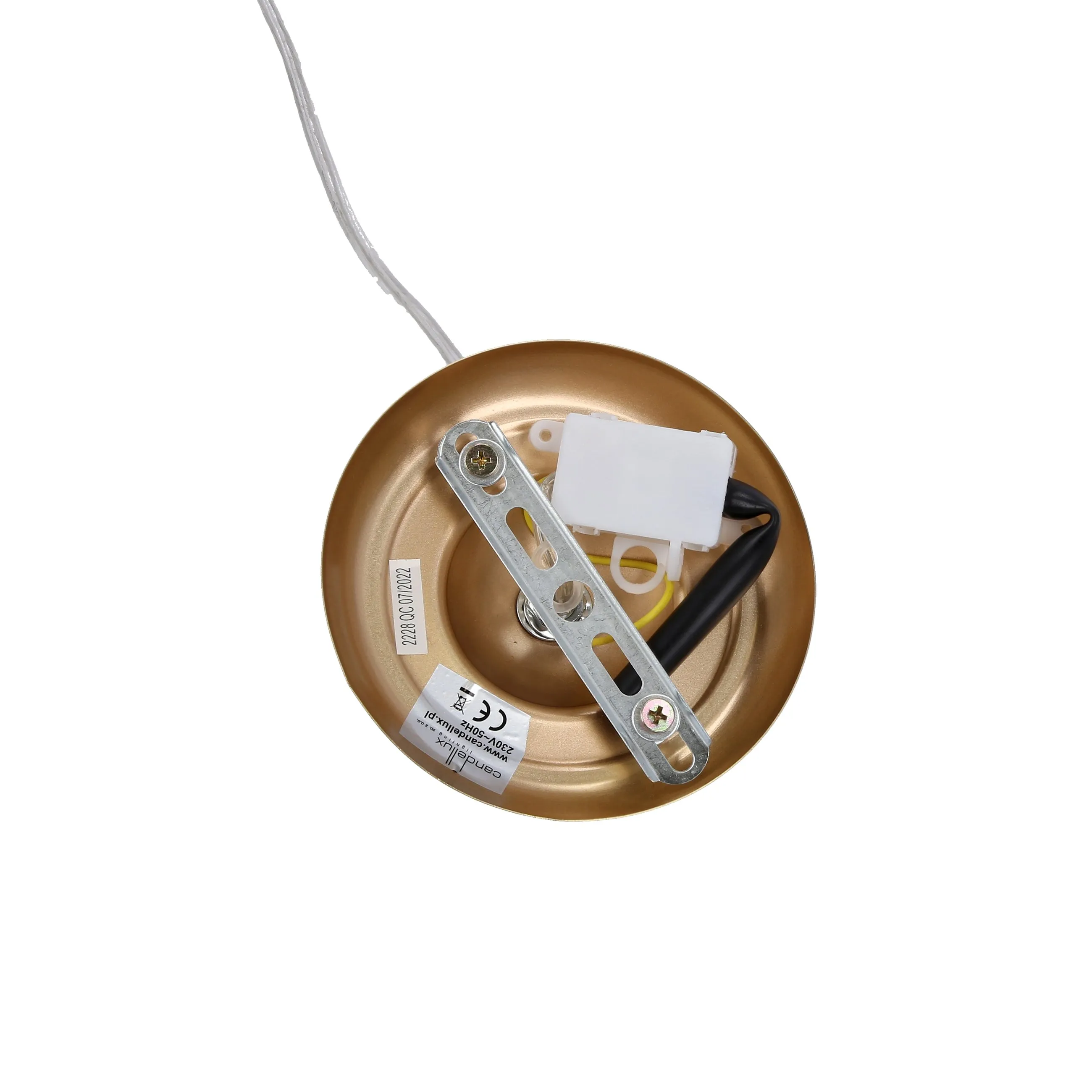 Prima gold lampa wisząca złoty satynowy 1x60w e27 abażur czarny - obrazek 5