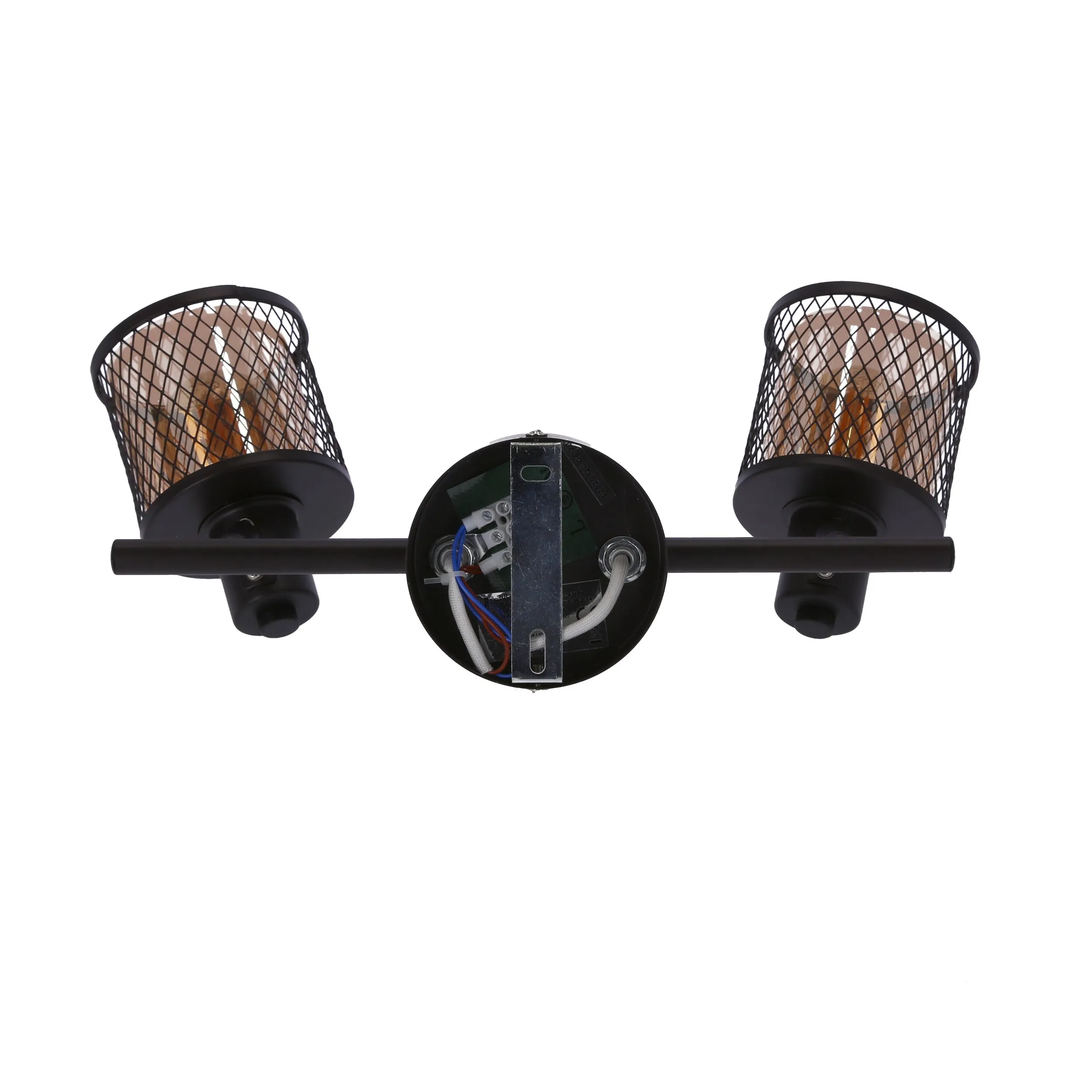 LAMPA SUFITOWA CANABERA KAWOWE ZŁOTO 2X40W E14 KLOSZ BURSZTYNOWY - obrazek 14