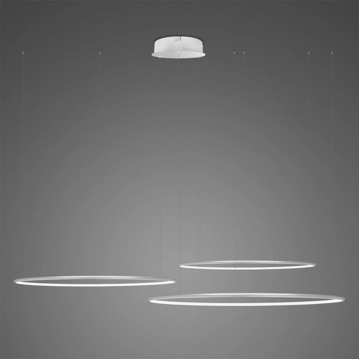 Lampa wisząca Ledowe Okręgi No.3 80cm 3k srebrna Dali