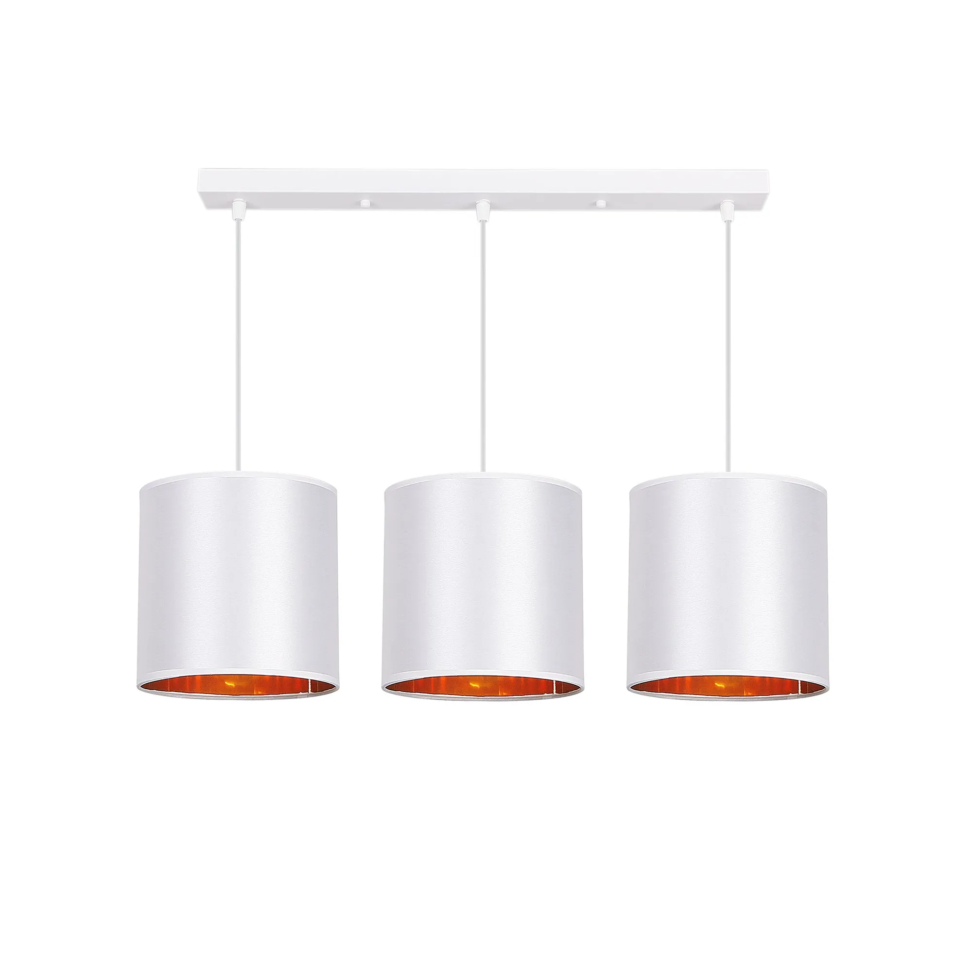 atlanta lampa wisząca biały 3x40w e27 abażur biały