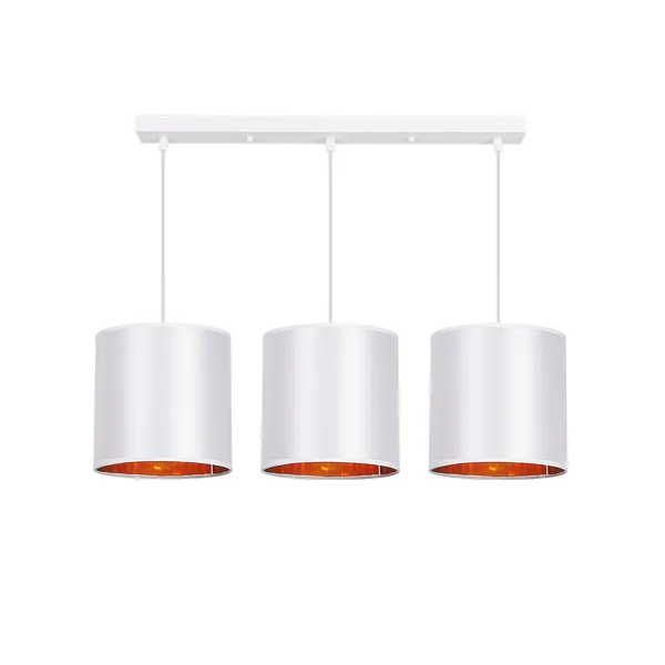 atlanta lampa wisząca biały 3x40w e27 abażur biały