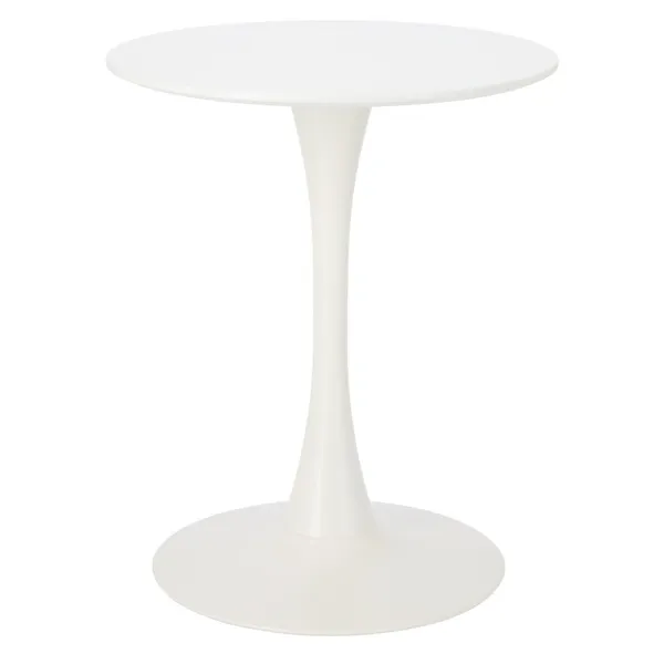 Stół okrągły Simplet Skinny White MDF metal biały 60 cm na 1 nodze