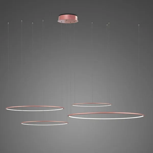 Lampa wisząca Ledowe Okręgi No.4 CO4 100cm 4k różowo złota