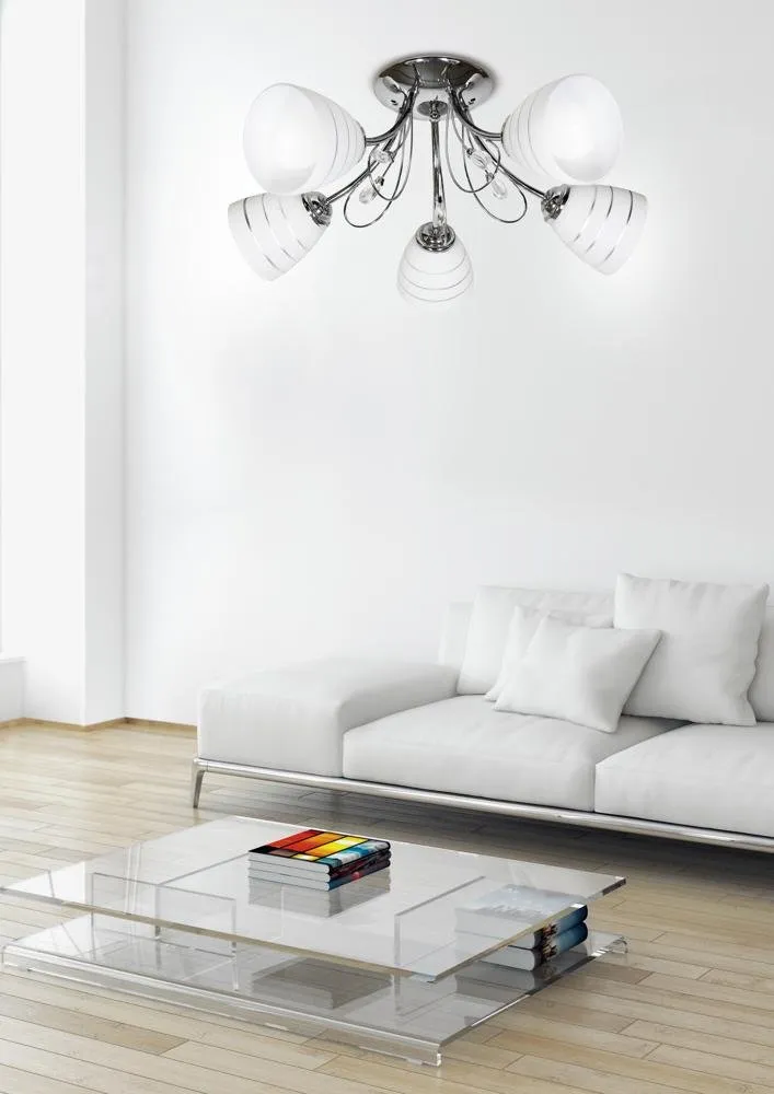 SIMPLI LAMPA WISZĄCA 5*40W E27 CHROM Z KRYSZTAŁKIEM+KLOSZ Z PASKIEM - obrazek 11