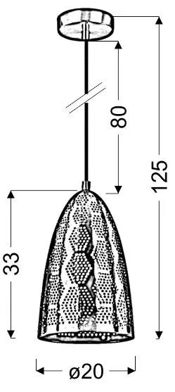 SFINKS LAMPA WISZĄCA 20/33 STOŻEK 1X60W E27 AŻUROWY MIEDZIANY - obrazek 4
