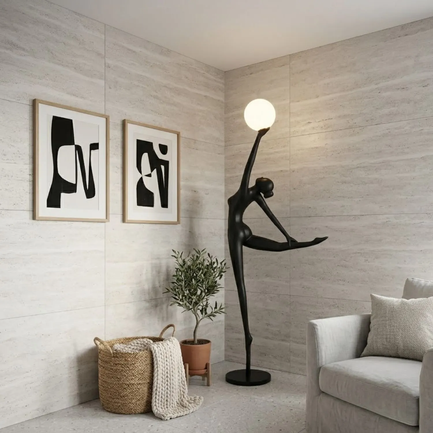 Lampa podłogowa WOMAN BALLERINA czarna 215 cm - obrazek 2