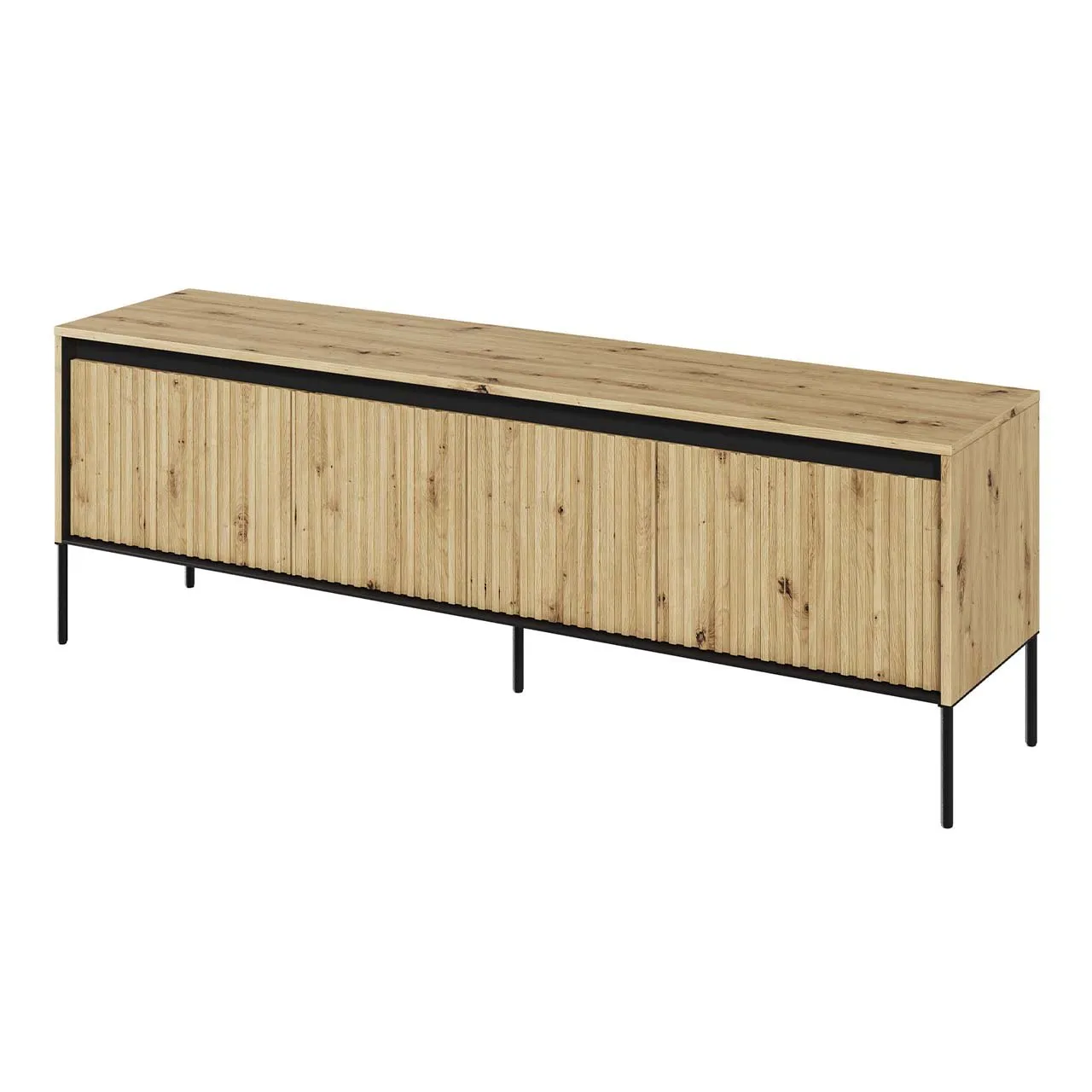 Komoda RTV 166 z oświetleniem dąb artisan/czarny TREND TR05 - obrazek 2