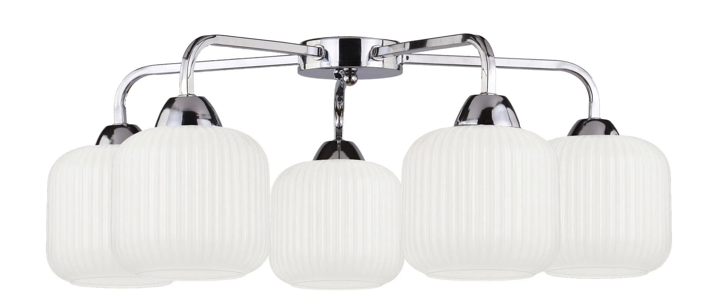 CROMADO lampa sufitowa chromowy 5x60W E27 klosz biały