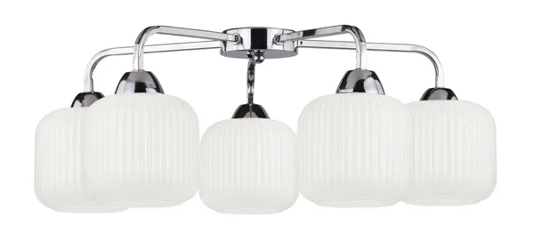 CROMADO lampa sufitowa chromowy 5x60W E27 klosz biały