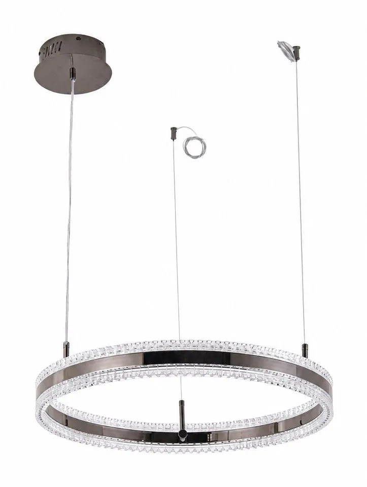 Lampa wisząca ARKADIA LED 60 cm - tytanowa z kryształowym pierścieniem - obrazek 12