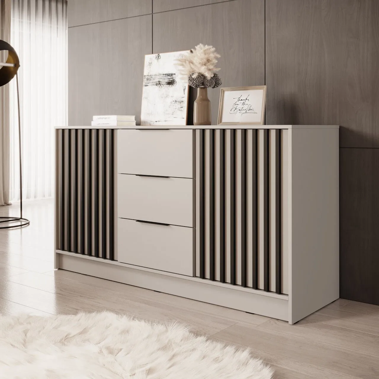 Komoda LAILA 3D kaszmir / czarny - obrazek 3