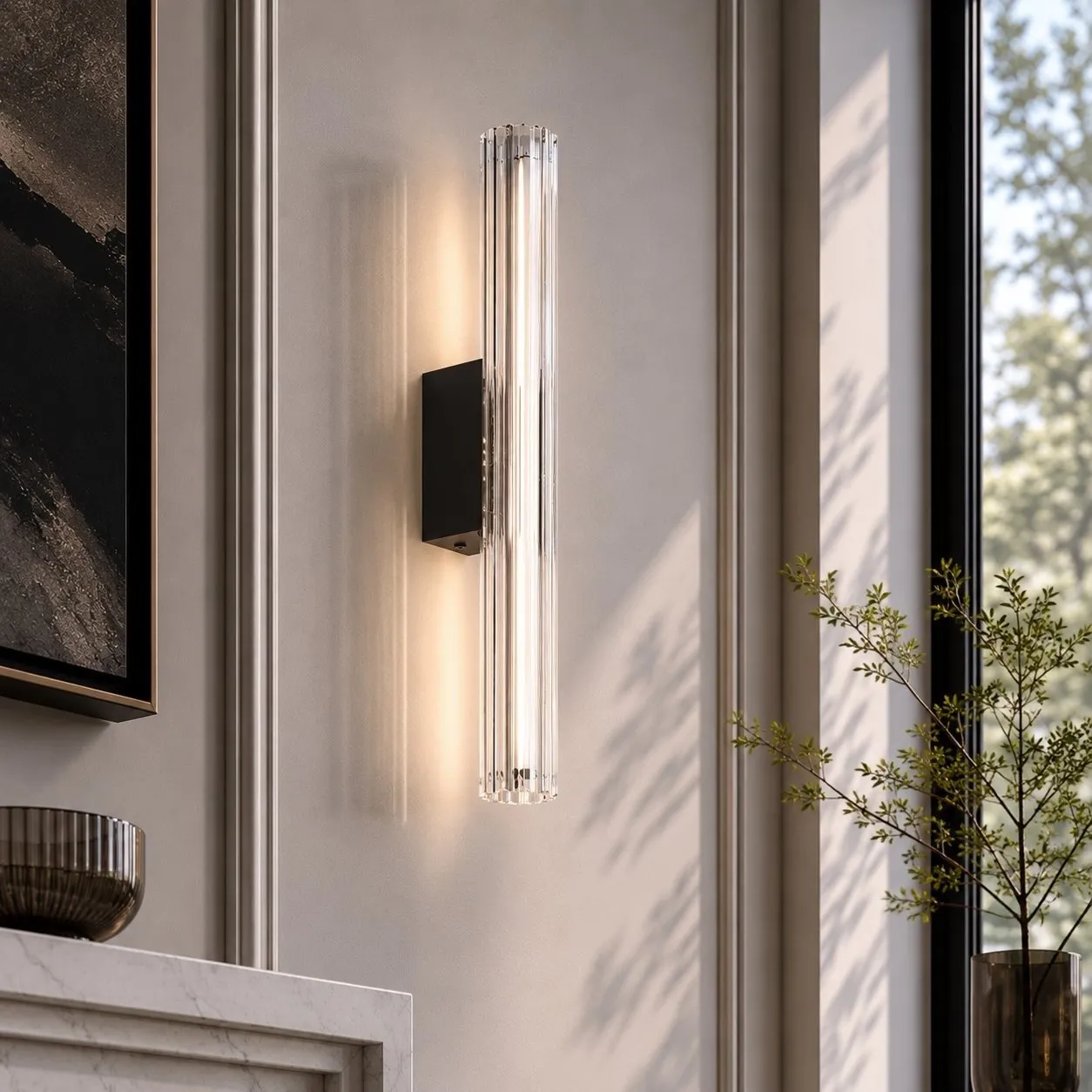 Lampa ścienna VERTI 40 cm - LED, transparentna tuba - obrazek 2