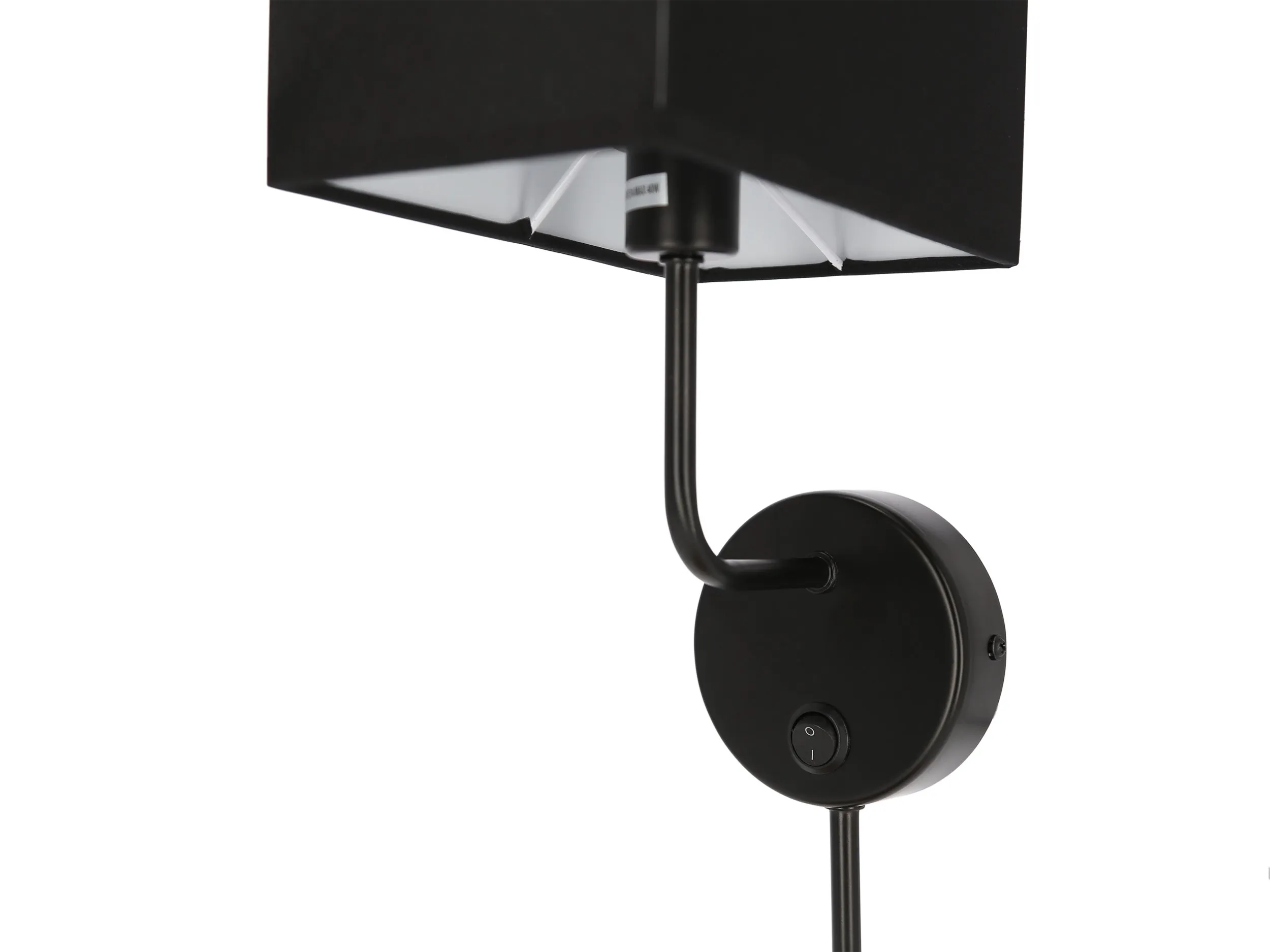 Keto lampa kinkiet czarny 1x40w e14 abażur czarny z włącznikiem - obrazek 2