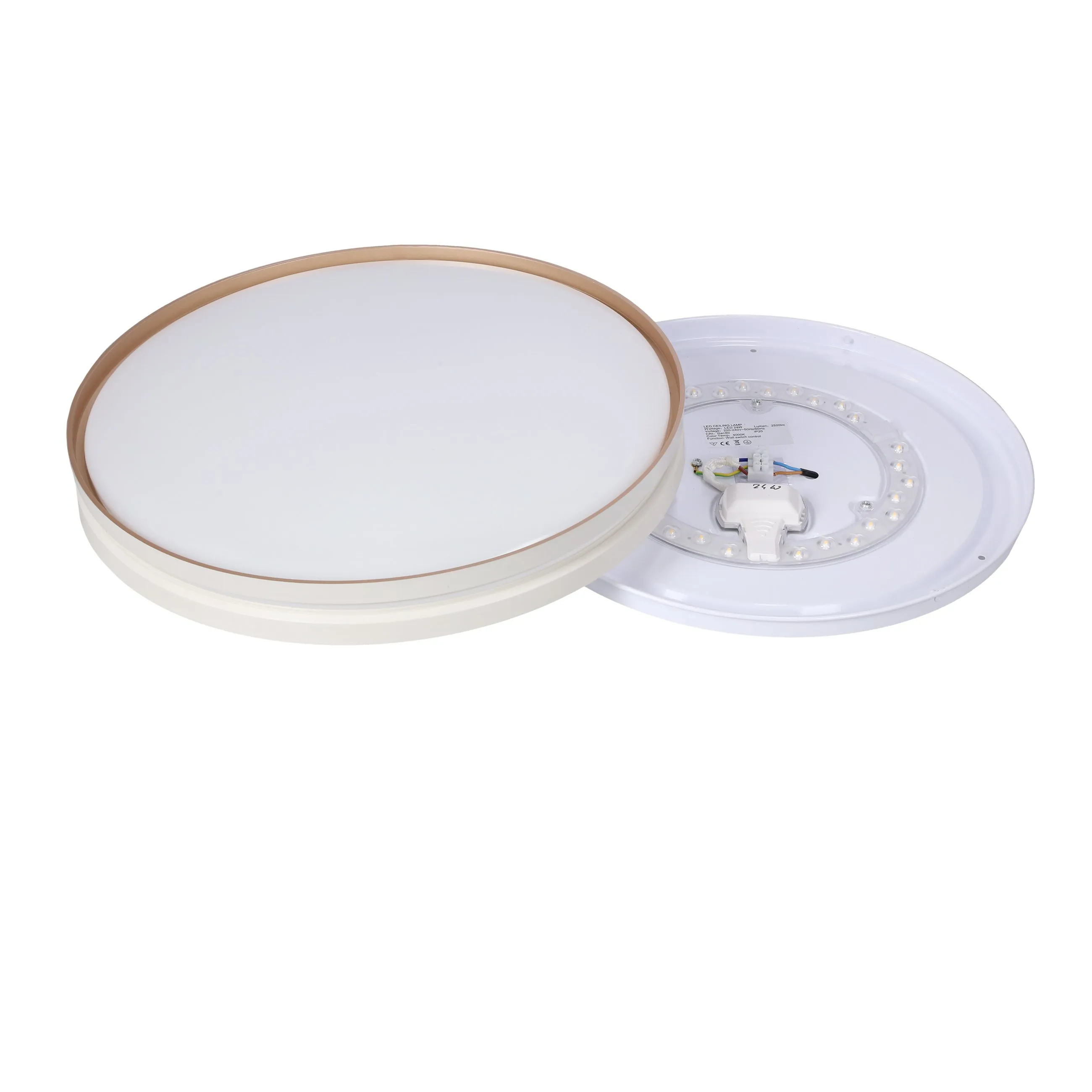 MONTANA LAMPA SUFITOWA PLAFON BIAŁY+ZŁOTY 24W LED 40 CM KLOSZ BIAŁY - obrazek 7