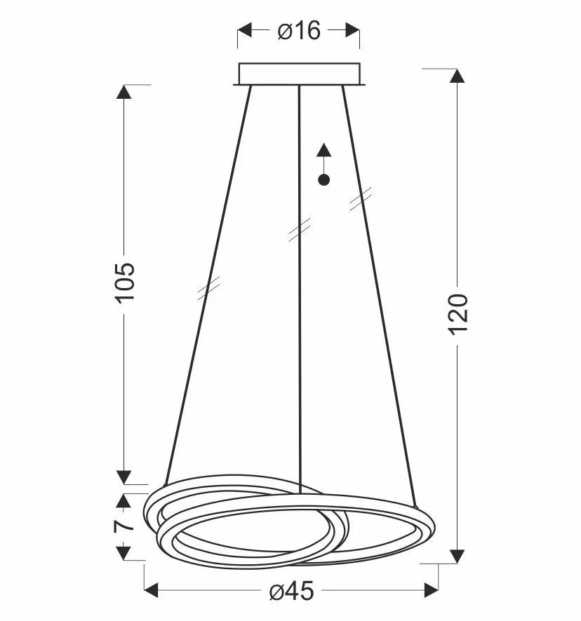EDEN lampa wisząca złoty 32W LED 3000, 4000, 6000K osłonka biała - obrazek 2