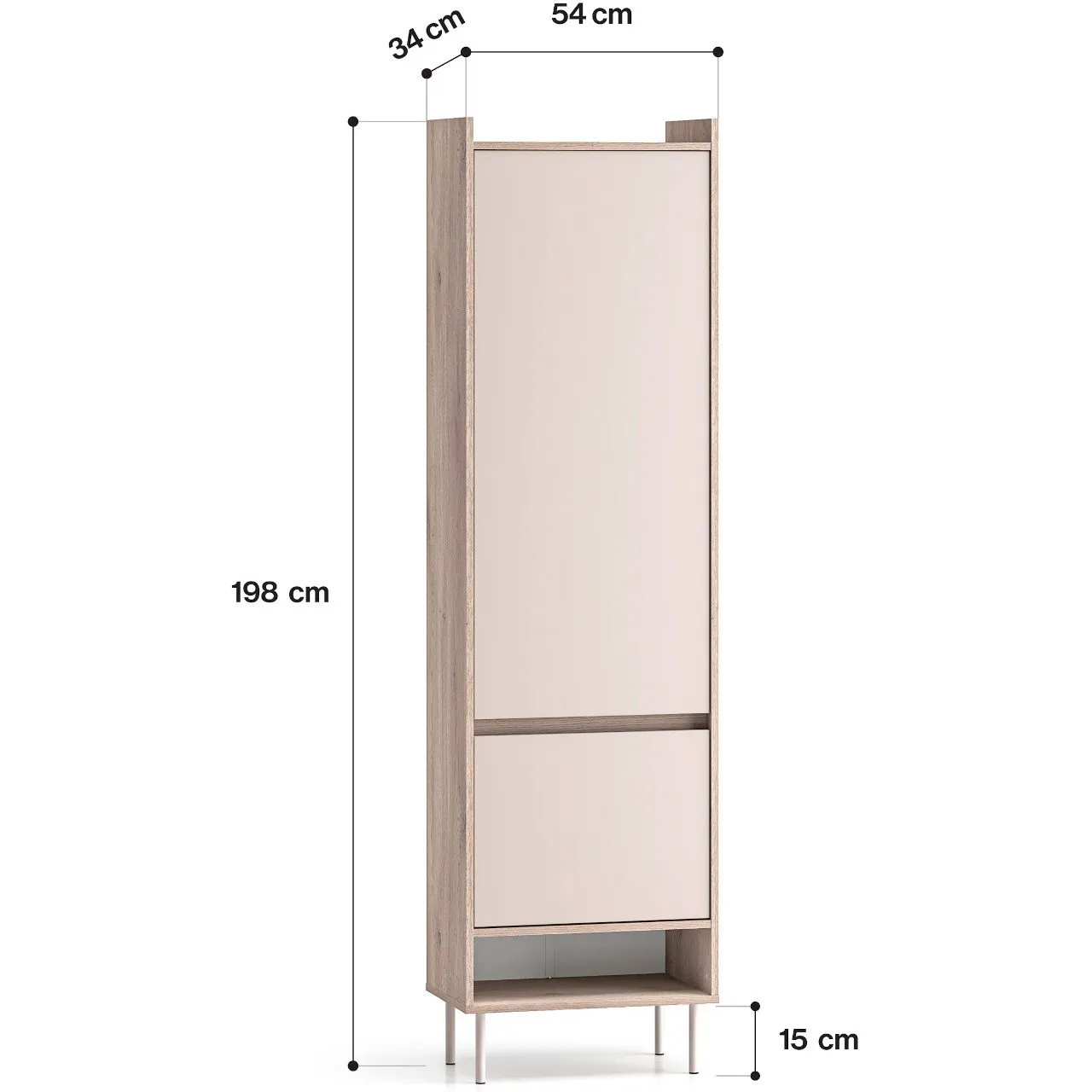 Garderoba FLEUR 1 dąb cremona terracotta / kaszmir - obrazek 4