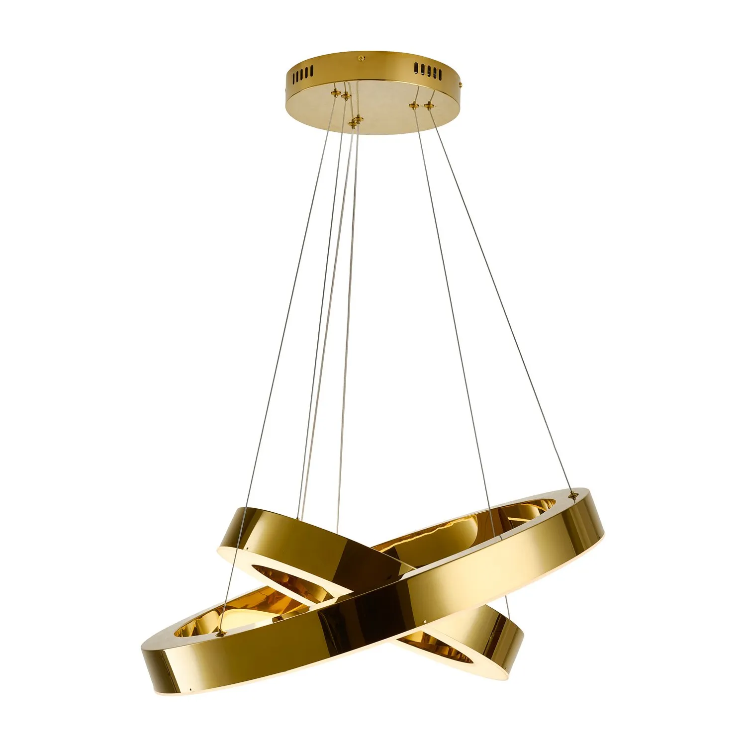 Lampa wisząca CIRCLE 2 40+60 cm - LED dwa ringi złoty połysk - obrazek 10