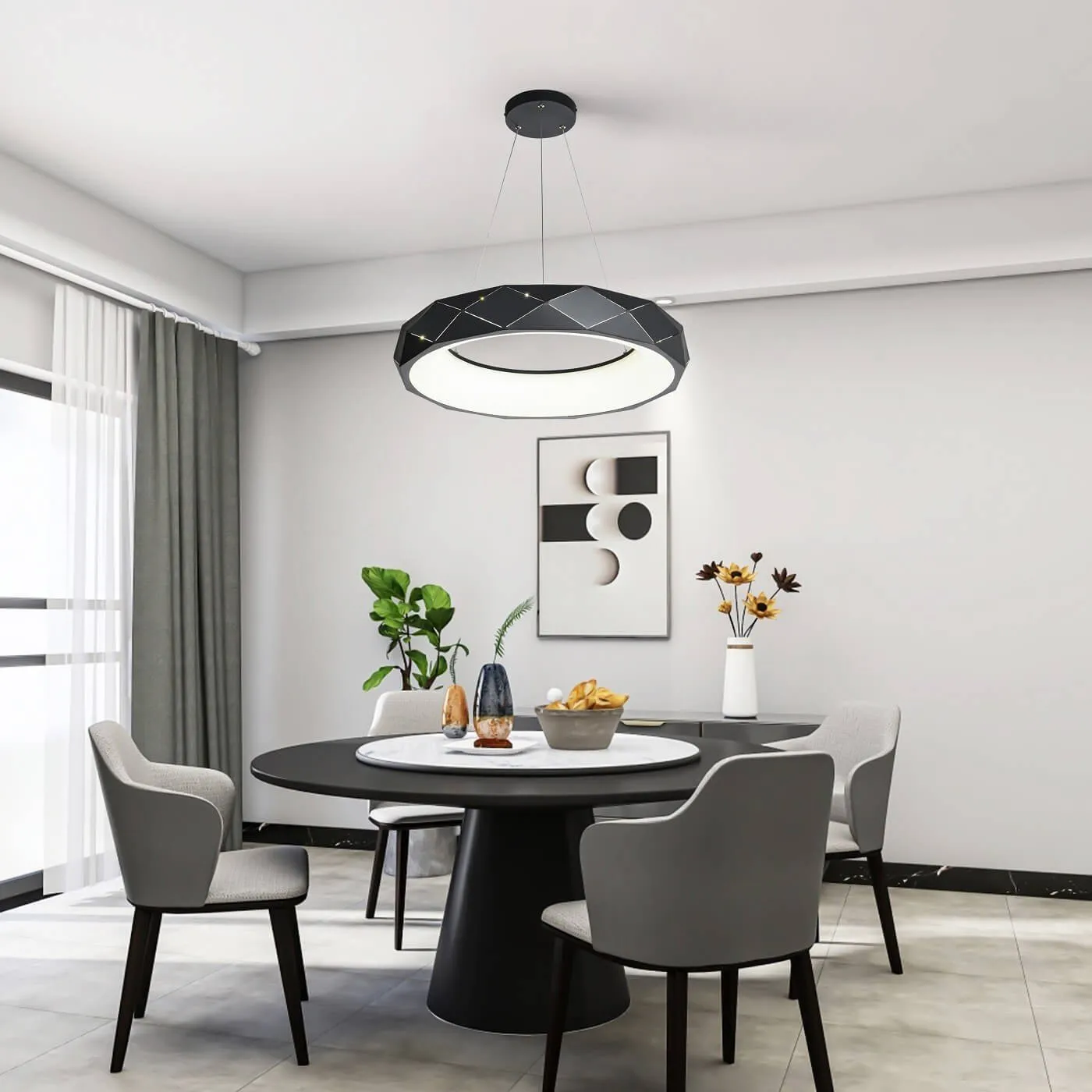 Lampa wisząca Reus czarna LED 4000K - obrazek 2