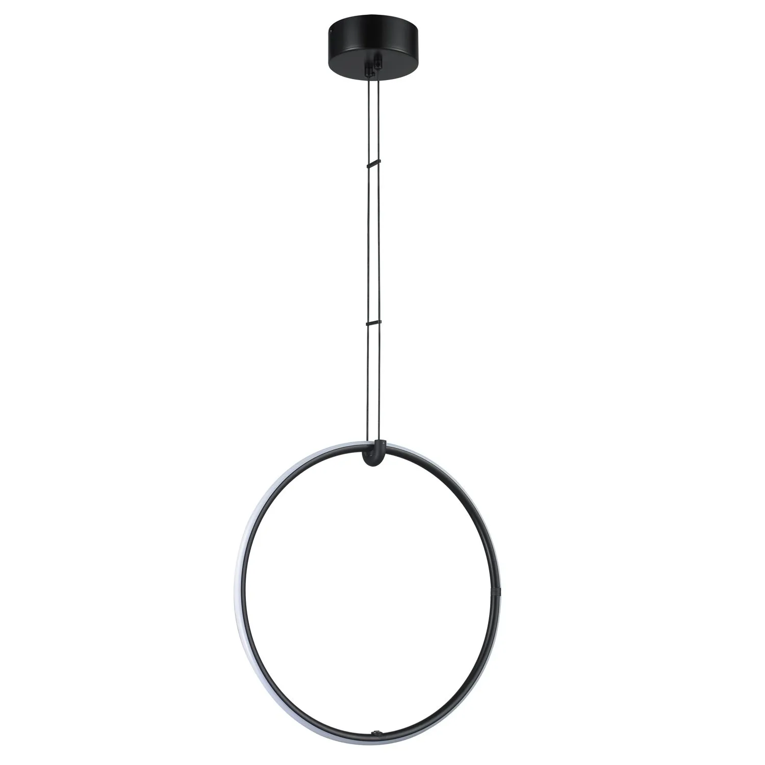 Lampa wisząca COCO 1, 40 cm - LED, czarny minimalistyczny ring