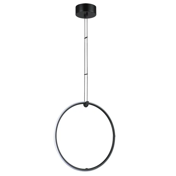 Lampa wisząca COCO 1, 40 cm - LED, czarny minimalistyczny ring