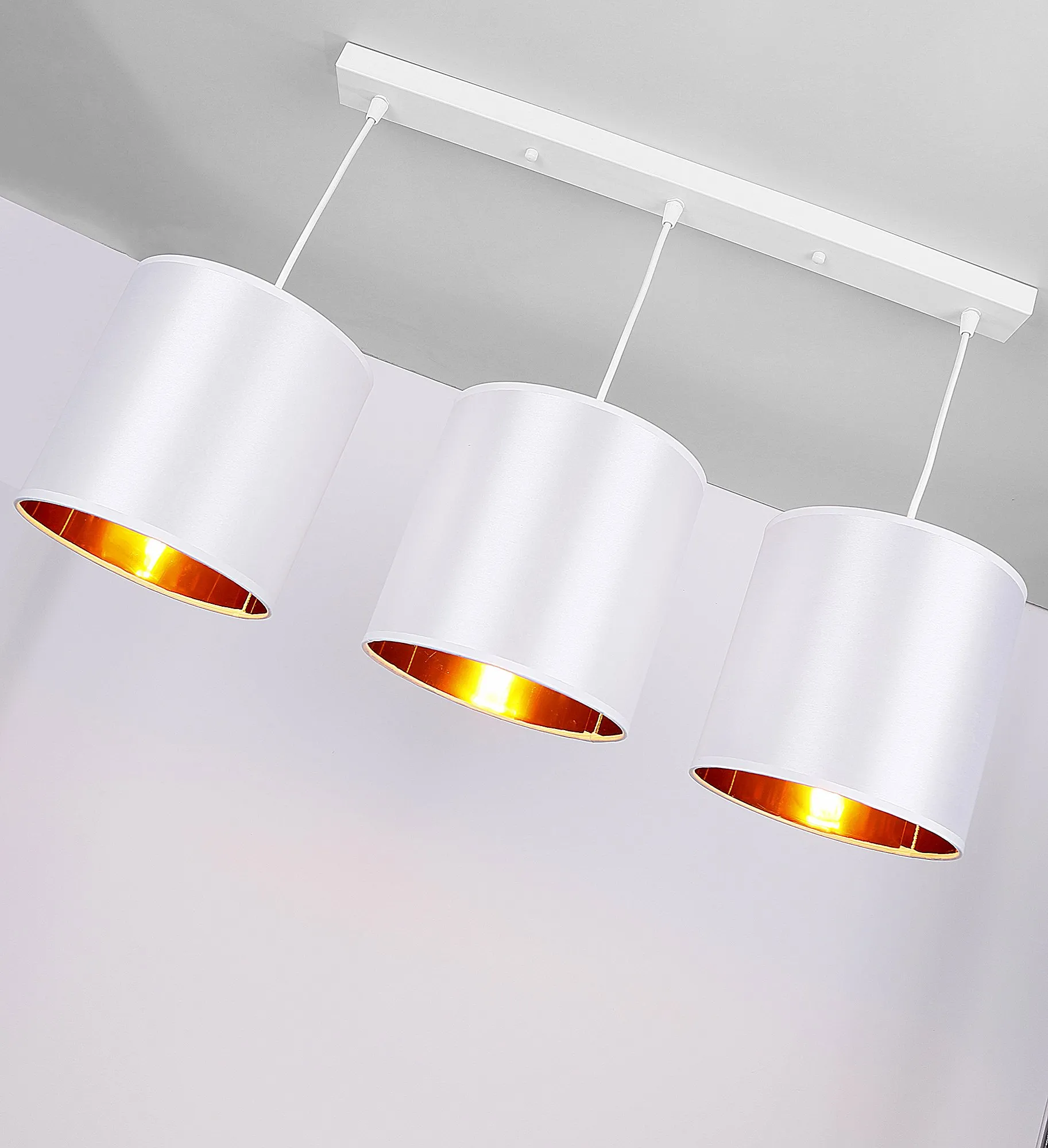 atlanta lampa wisząca biały 3x40w e27 abażur biały - obrazek 6